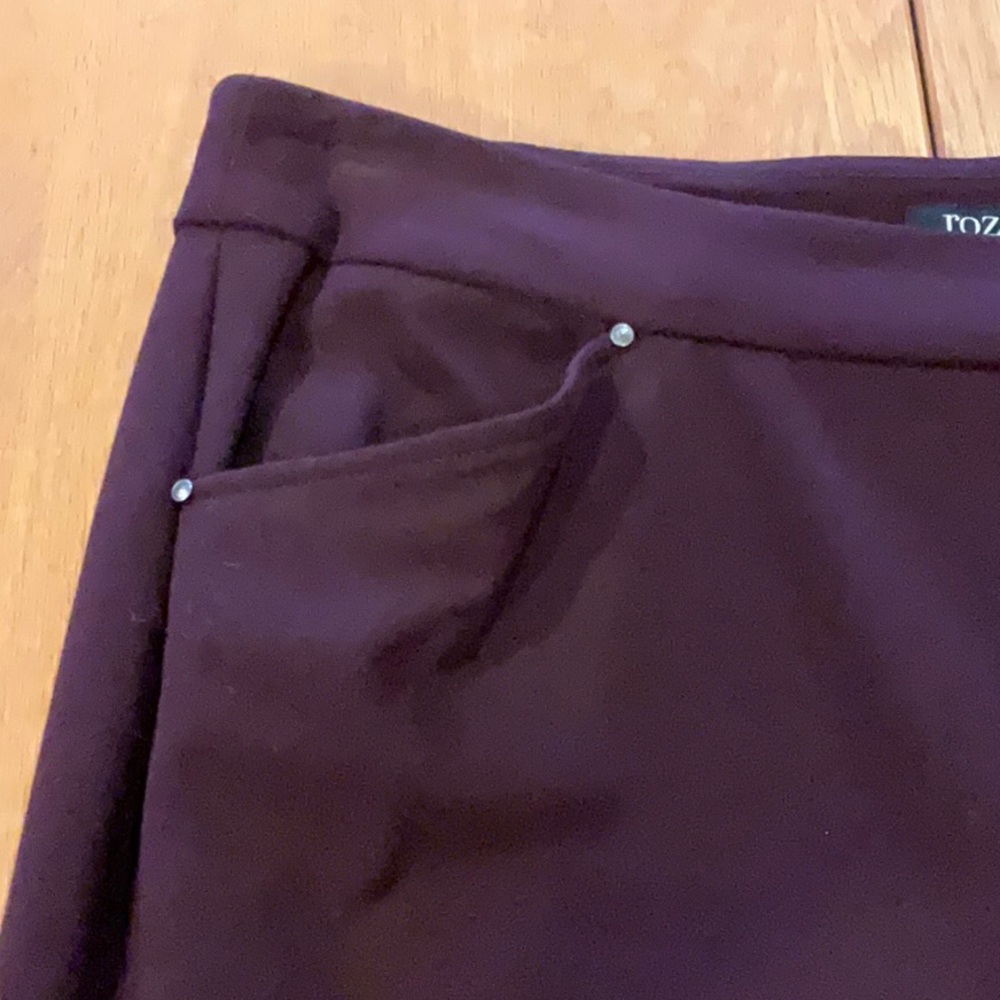 Roz & Ali Secret agentTummy Control cranberry maroon dress pants from dress barn - Picture 6 of 12